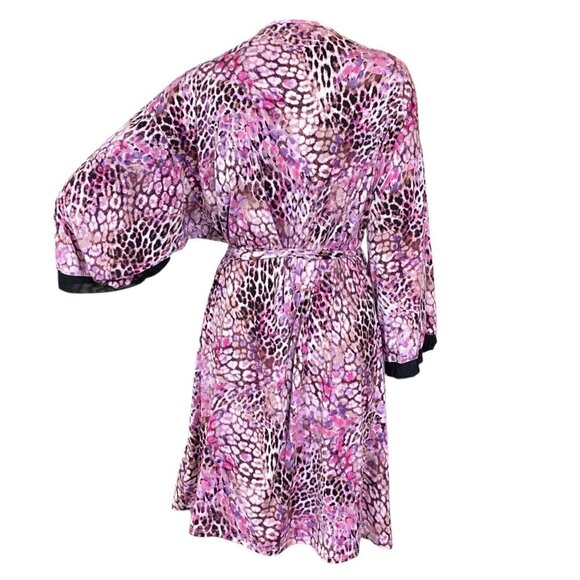 Joyspun Lingerie Set Chemise-Slip & Robe L-XL Pink Burgundy Animal Print 316D - Picture 5 of 11